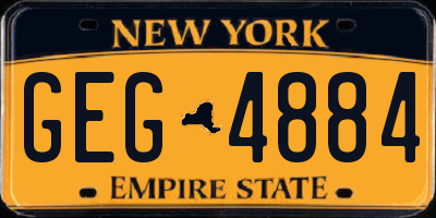 NY license plate GEG4884