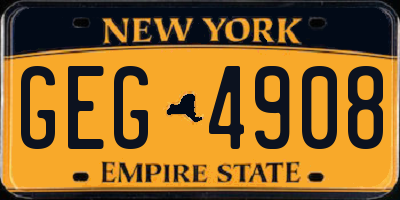 NY license plate GEG4908