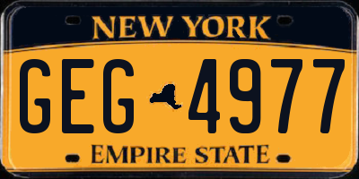 NY license plate GEG4977