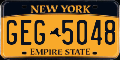 NY license plate GEG5048