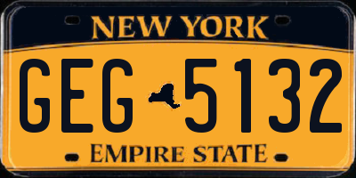 NY license plate GEG5132