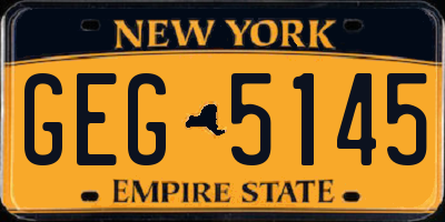 NY license plate GEG5145