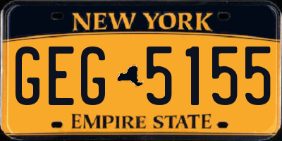 NY license plate GEG5155