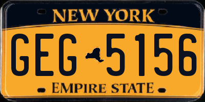 NY license plate GEG5156