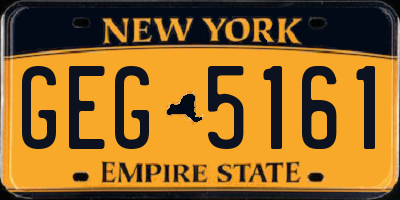 NY license plate GEG5161