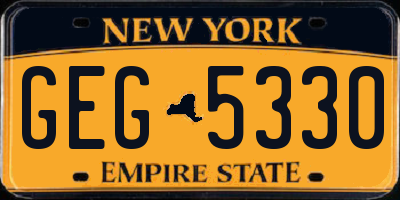 NY license plate GEG5330