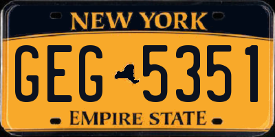 NY license plate GEG5351