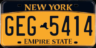 NY license plate GEG5414