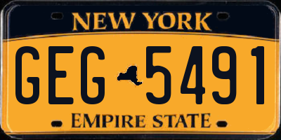 NY license plate GEG5491