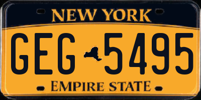 NY license plate GEG5495