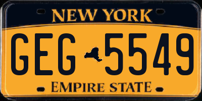 NY license plate GEG5549