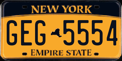 NY license plate GEG5554