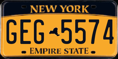 NY license plate GEG5574