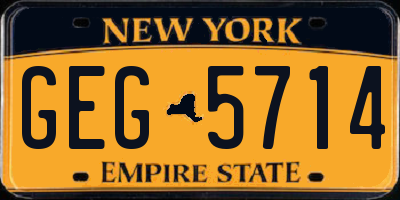 NY license plate GEG5714