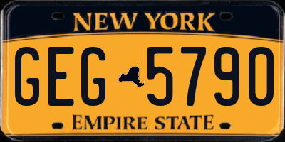 NY license plate GEG5790