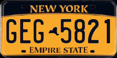 NY license plate GEG5821