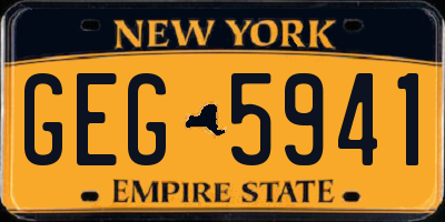 NY license plate GEG5941