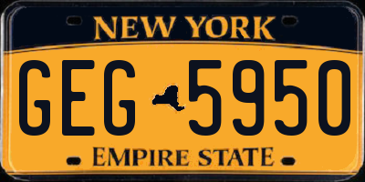 NY license plate GEG5950