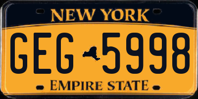 NY license plate GEG5998