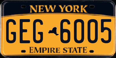 NY license plate GEG6005