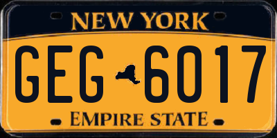 NY license plate GEG6017