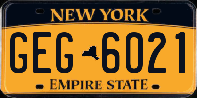 NY license plate GEG6021