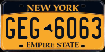 NY license plate GEG6063