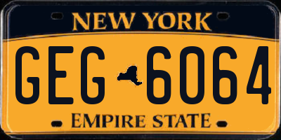 NY license plate GEG6064
