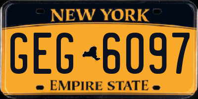 NY license plate GEG6097