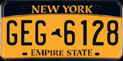 NY license plate GEG6128