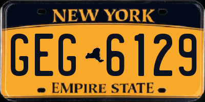 NY license plate GEG6129