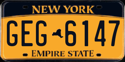 NY license plate GEG6147