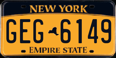 NY license plate GEG6149