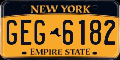NY license plate GEG6182