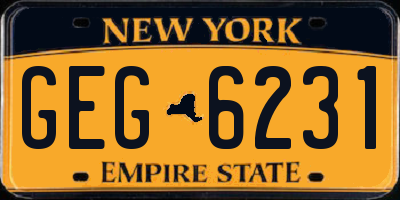 NY license plate GEG6231