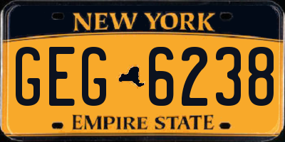 NY license plate GEG6238