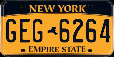 NY license plate GEG6264