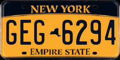 NY license plate GEG6294
