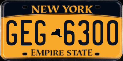 NY license plate GEG6300