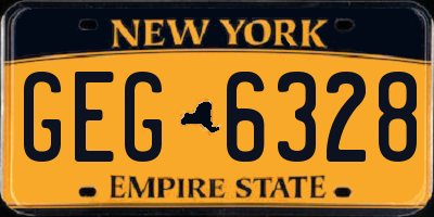 NY license plate GEG6328