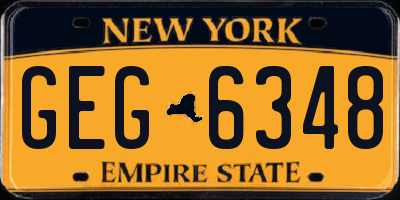 NY license plate GEG6348
