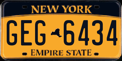 NY license plate GEG6434