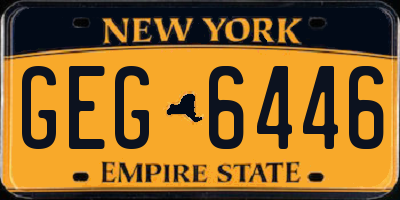 NY license plate GEG6446