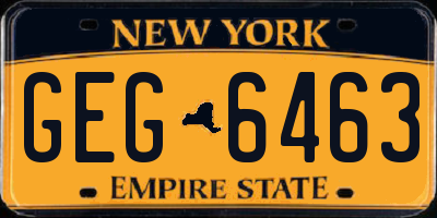 NY license plate GEG6463