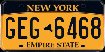 NY license plate GEG6468