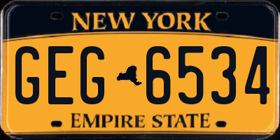 NY license plate GEG6534