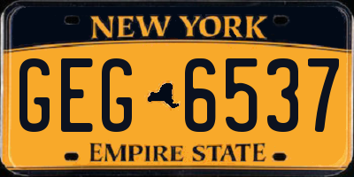 NY license plate GEG6537