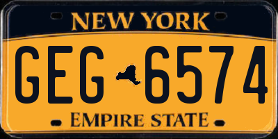 NY license plate GEG6574