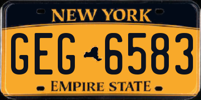 NY license plate GEG6583