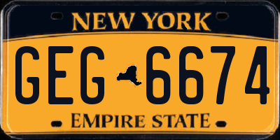 NY license plate GEG6674